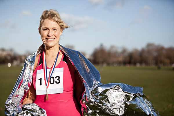 Foil blanket after a marathon