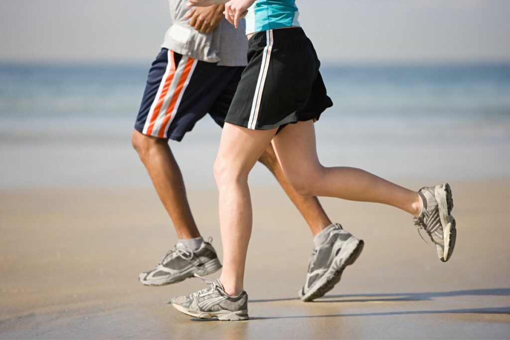 Lined running shorts close up