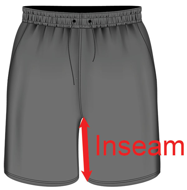 Running shorts - inseam measurement diagram
